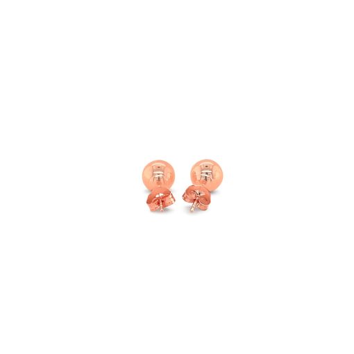 14k Rose Gold Classic Round Shape Stud Earrings (6mm) - Image 3