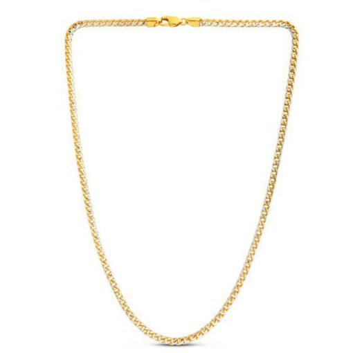 14k Yellow Gold Round Pave Franco Chain (4.00 mm) - Image 3