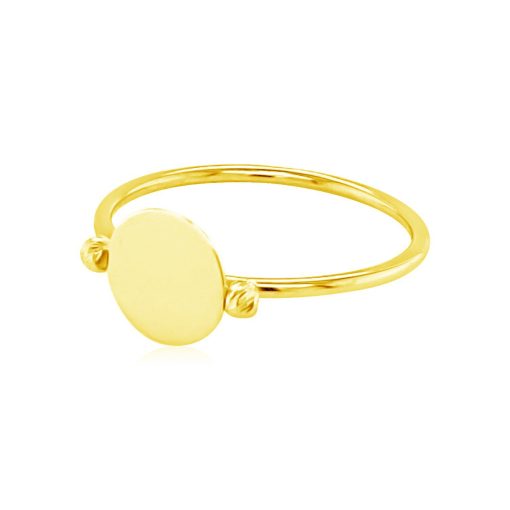 14k Yellow Gold Ring with Polished Oval - Image 3