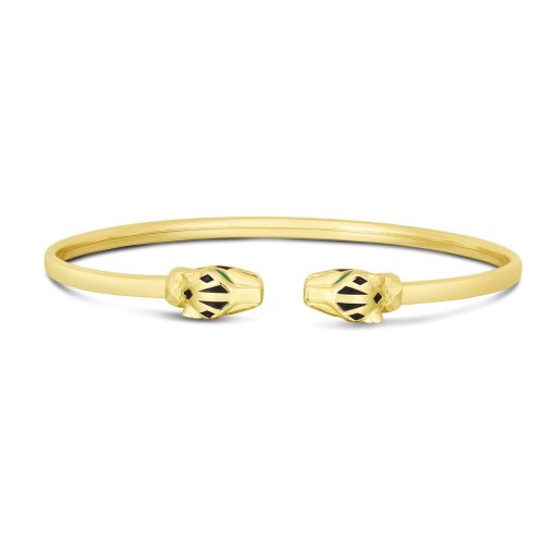 14k Yellow Gold Panther Bangle (3.00 mm) - Image 2