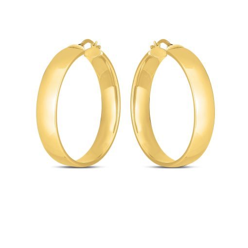 14k Yellow Gold Wedding Band Hoops (7x35mm) - Image 2