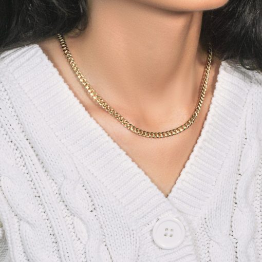10k Yellow Gold Miami Cuban Semi Solid Chain (4.50 mm) - Image 2