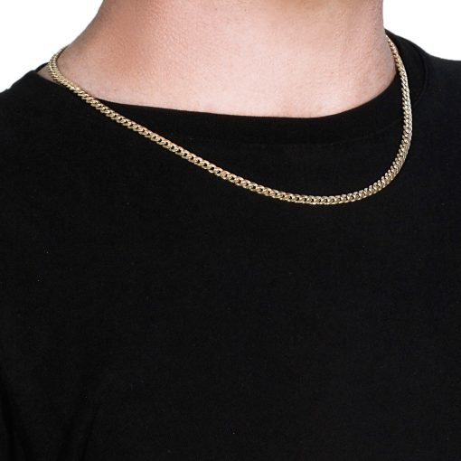 10k Yellow Gold Miami Cuban Semi Solid Chain (4.50 mm) - Image 4