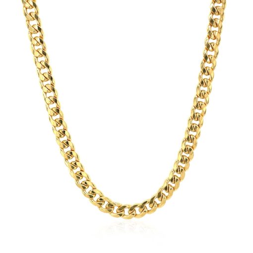 10k Yellow Gold Miami Cuban Semi Solid Chain (4.50 mm) - Image 5