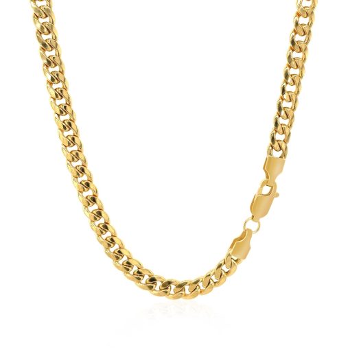 10k Yellow Gold Miami Cuban Semi Solid Chain (4.50 mm) - Image 6