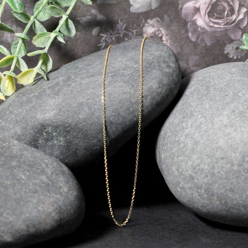 10k Yellow Gold Diamond Cut Cable Link Chain (0.87 mm) - Image 5