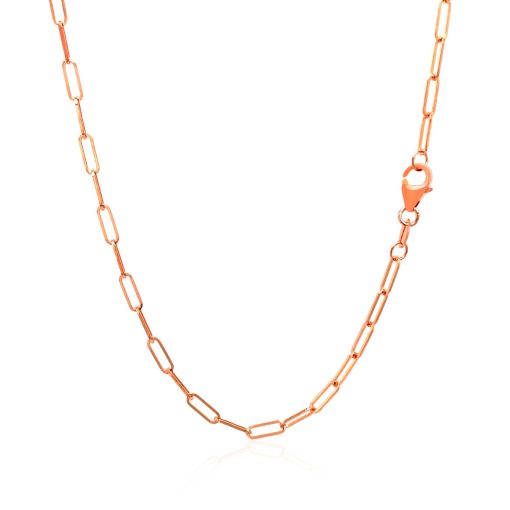 14K Rose Gold Delicate Paperclip Chain (2.10 mm) - Image 3
