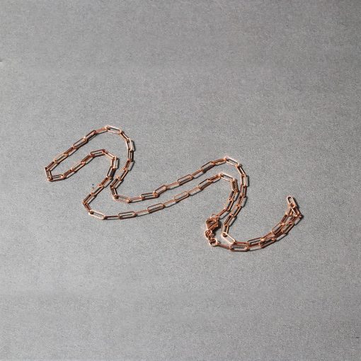 14K Rose Gold Delicate Paperclip Chain (2.10 mm) - Image 5
