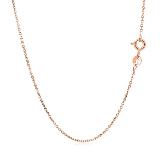 18k Rose Gold Diamond Cut Cable Link Chain (1.10 mm) - Image 3