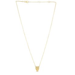 14k Yellow Gold Panther Head Necklace