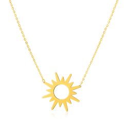 14K Yellow Gold Sunburst Necklace