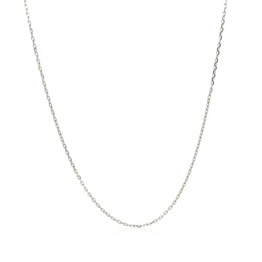 10k White Diamond Cut Cable Link Chain (0.87 mm) - Image 2