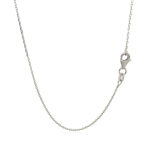 10k White Diamond Cut Cable Link Chain (0.87 mm) - Image 3