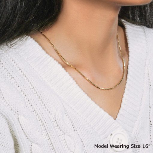 10k Yellow Gold Classic Box Chain (1.40 mm) - Image 2