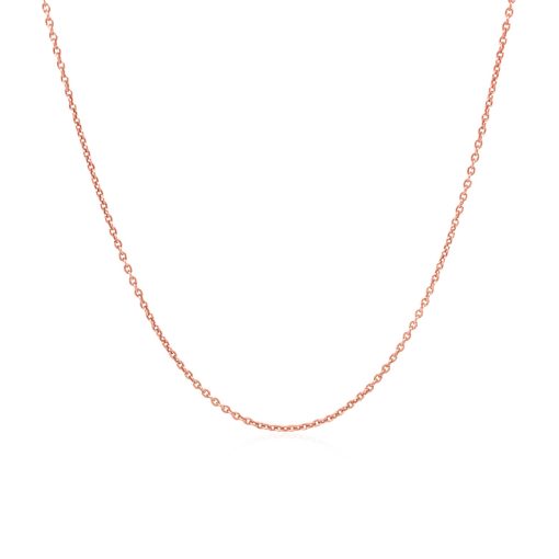 14k Pink Gold Round Cable Link Chain (1.10 mm) - Image 2