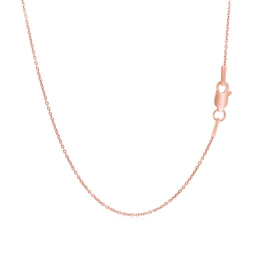 14k Pink Gold Round Cable Link Chain (1.10 mm) - Image 3