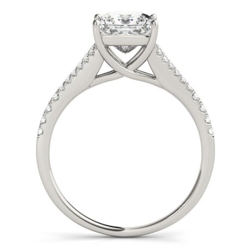 14k White Gold Princess Cut Split Shank Diamond Engagement Ring (1 1/8 cttw) - Image 2
