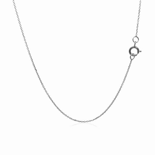 14k White Gold Diamond Cut Cable Link Chain (0.68 mm) - Image 3