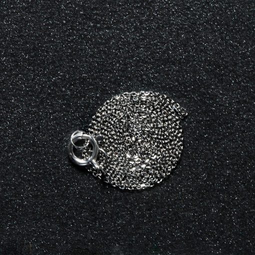 14k White Gold Diamond Cut Cable Link Chain (0.68 mm) - Image 6