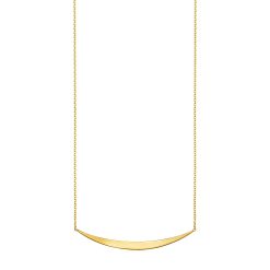 14k Yellow Gold Necklace with Polished Curved Bar Pendant