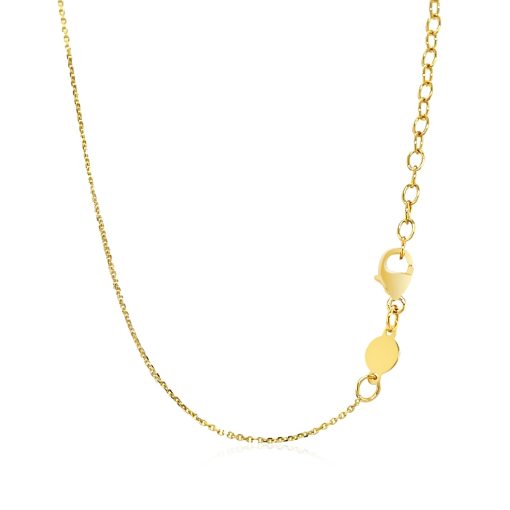 14k Yellow Gold Necklace with Polished Curved Bar Pendant - Image 3