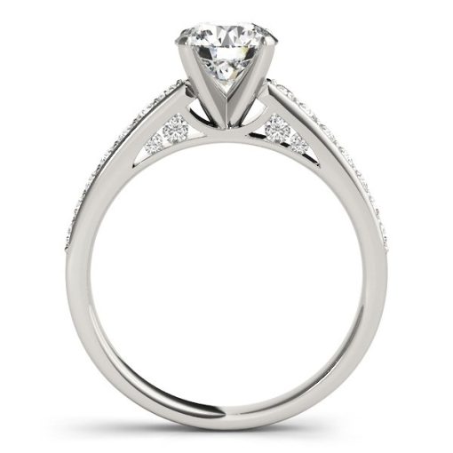 14k White Gold Single Row Prong Set Diamond Engagement Ring (1 3/8 cttw) - Image 2
