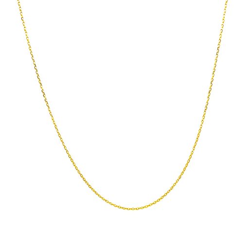 14k Yellow Gold Diamond Cut Cable Link Chain (0.68 mm) - Image 2