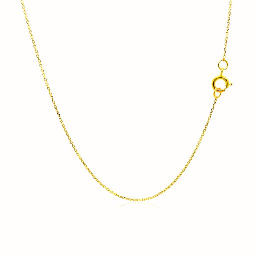 14k Yellow Gold Diamond Cut Cable Link Chain (0.68 mm) - Image 3
