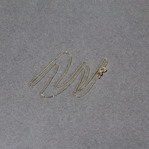 14k Yellow Gold Diamond Cut Cable Link Chain (0.68 mm) - Image 5