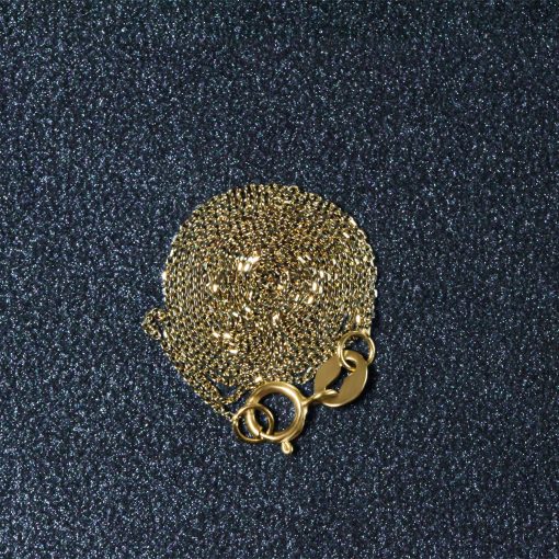 14k Yellow Gold Diamond Cut Cable Link Chain (0.68 mm) - Image 6