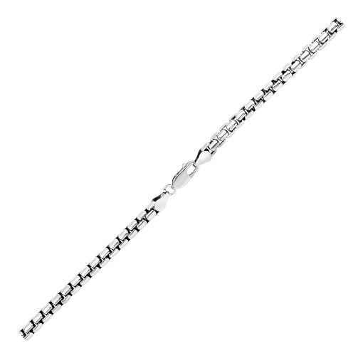 Sterling Silver Rhodium Plated Round Box Chain (5.20 mm) - Image 3