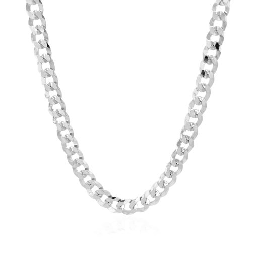 Rhodium Plated Sterling Silver Curb Style Chain (5.50 mm) - Image 2