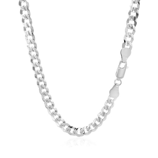 Rhodium Plated Sterling Silver Curb Style Chain (5.50 mm) - Image 3