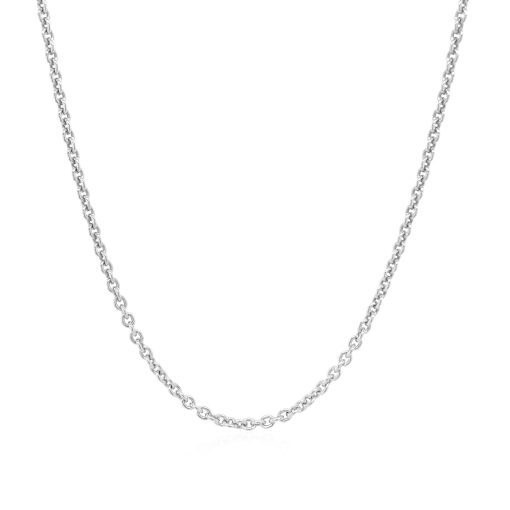 Sterling Silver Rhodium Plated Round Cable Chain (1.80 mm) - Image 2