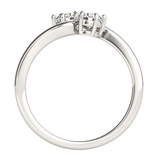Solitaire Two Stone Diamond Ring in 14k White Gold (1/2 cttw) - Image 2