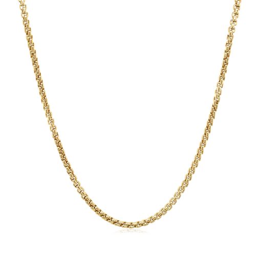 14k Yellow Gold Solid Round Box Chain (1.60 mm) - Image 2