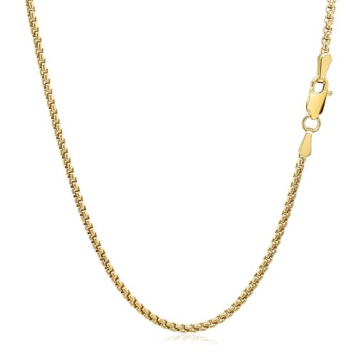 14k Yellow Gold Solid Round Box Chain (1.60 mm) - Image 3