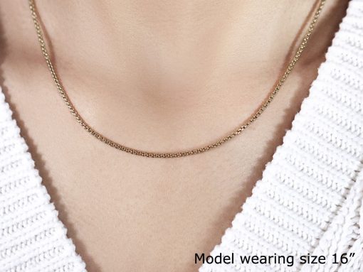14k Yellow Gold Solid Round Box Chain (1.60 mm) - Image 4