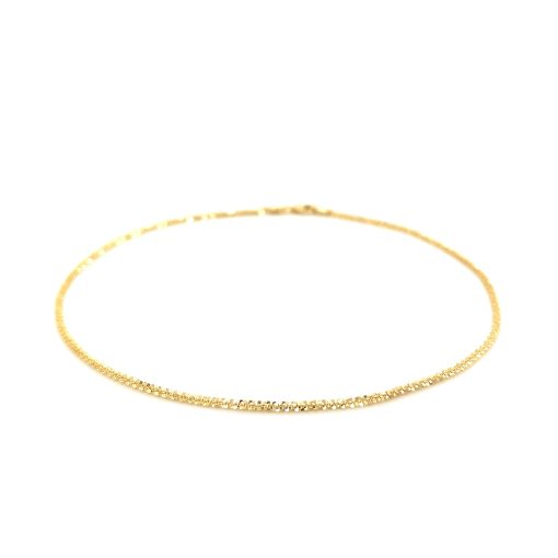 10k Yellow Gold Sparkle Anklet 1.5mm - Image 2
