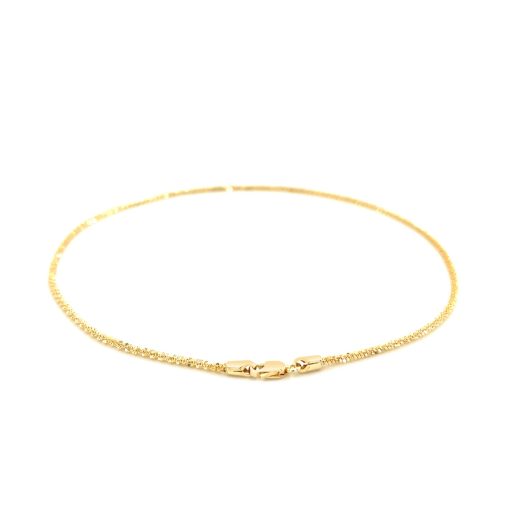 10k Yellow Gold Sparkle Anklet 1.5mm - Image 3