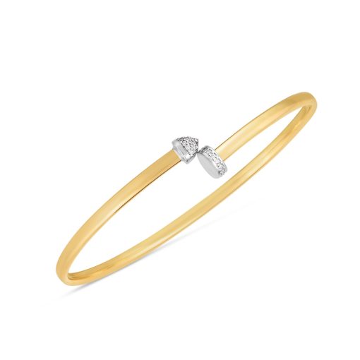 14k Two Tone Gold Diamond Hardware Bangle (3.00 mm) - Image 2
