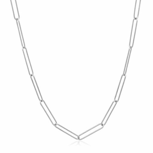 14k White Gold Wire Paperclip Chain (2.70 mm) - Image 2