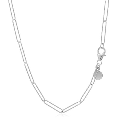 14k White Gold Wire Paperclip Chain (2.70 mm) - Image 3