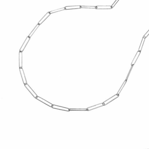 14k White Gold Wire Paperclip Chain (2.70 mm) - Image 4