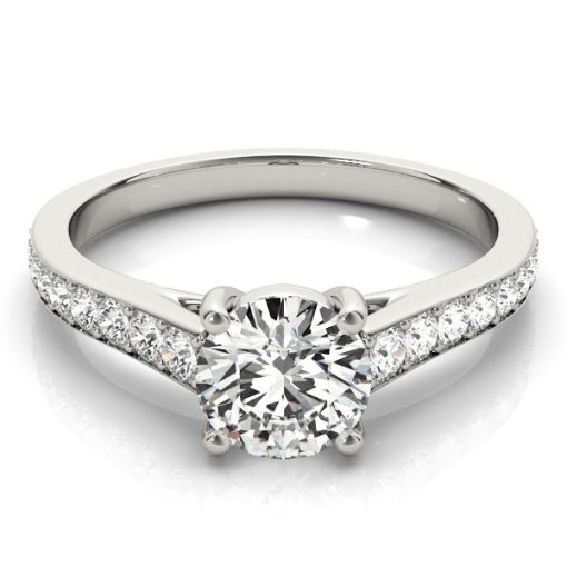 14k White Gold Graduated Single Row Diamond Engagement Ring (1 1/3 cttw) - Image 2