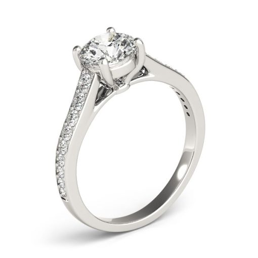 14k White Gold Graduated Single Row Diamond Engagement Ring (1 1/3 cttw) - Image 3