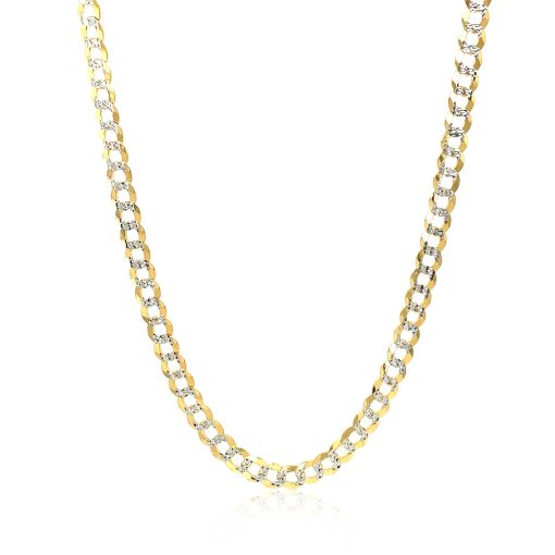14k Two Tone Gold Pave Curb Chain (3.60 mm) - Image 3