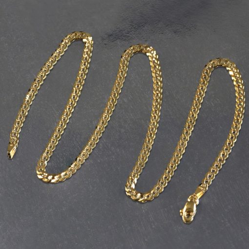 14k Two Tone Gold Pave Curb Chain (3.60 mm) - Image 6